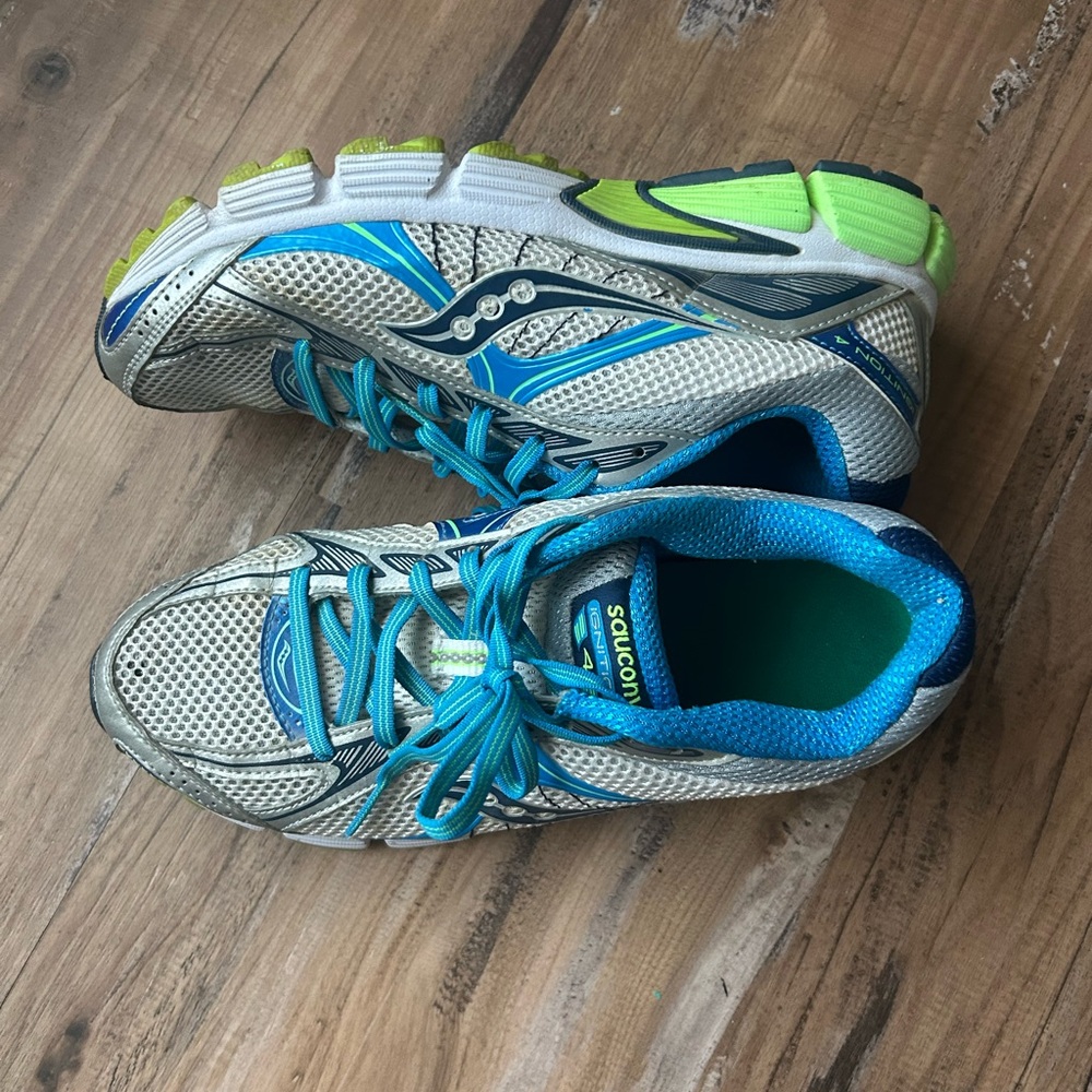 Saucony Blue and Green Athletic Shoes